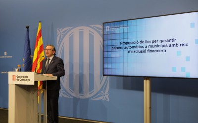 El conseller Jaume Giró presenta una proposició de llei per garantir l’accés als caixers en els municipis en risc d’exclusió financera