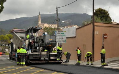 Treballs d’afastalt a la part urbana de la ctra. B-124