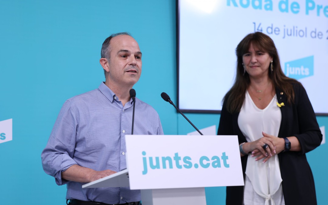 La presidenta Laura Borràs i el secretari general Jordi Turull insten les forces independentistes a respectar la presumpció d’innocència