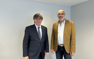 Visita de l’alcaldable Joan Juni de Junts per Castellar al MH Carles Puigdemont a Brussel·les