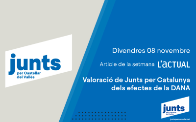 Valoració de Junts per Catalunya dels efectes de la DANA