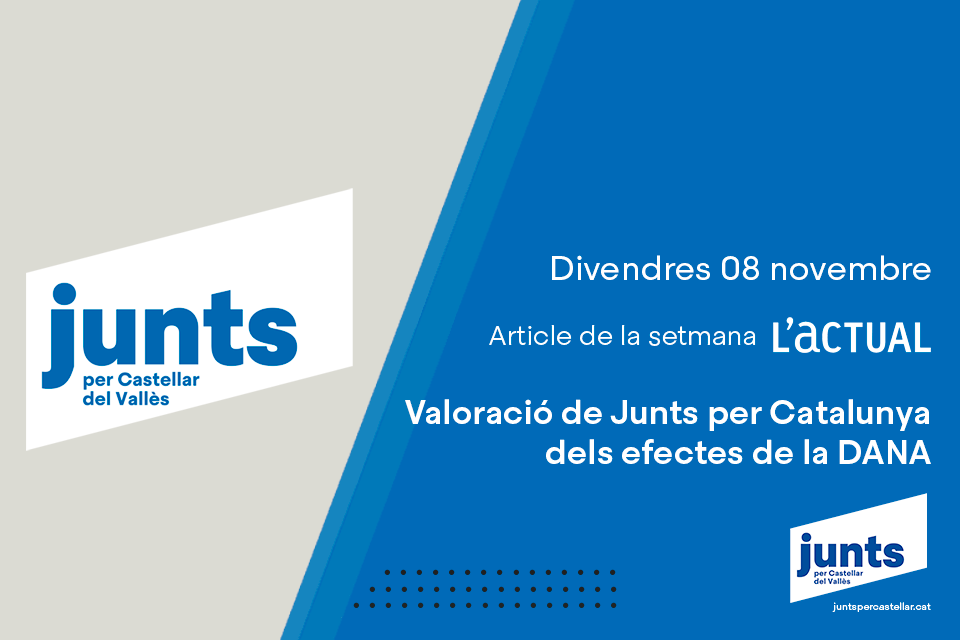 Valoració de Junts per Catalunya dels efectes de la DANA